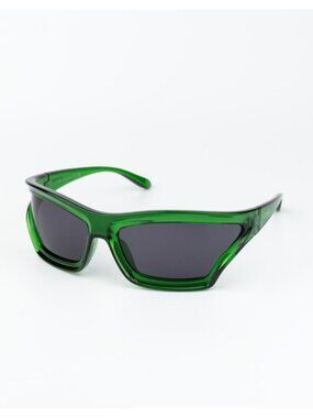 Loewe x PAULA'S IBIZA Women Sunglasses Green Smoke Wraparound LW40143U 98A